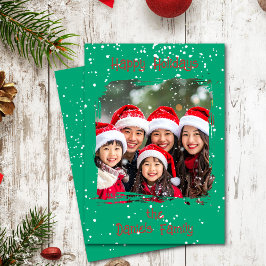 Cute Christmas Snow Family Photo Card Inbjudningar