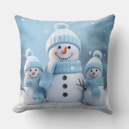 Cute Christmas Snowman Throw Pillow Kudde