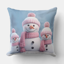 Cute Christmas Snowman Throw Pillow Kudde