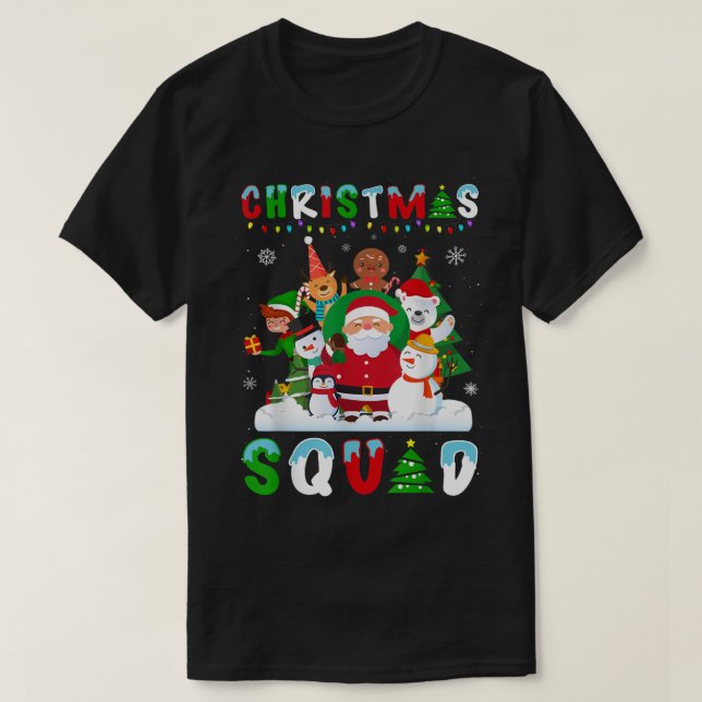 Cute Christmas Squad Holiday Design T Shirt (Design framsida)