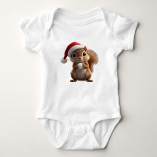 Cute Christmas Squirrel Baby Bodysuit T Shirt