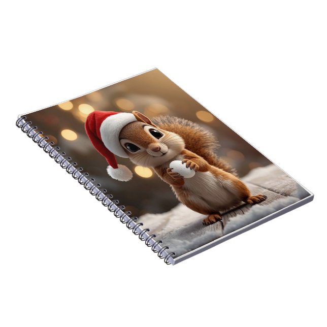 Cute Christmas Squirrel Girls Notebook Anteckningsbok (Högra Sidan)