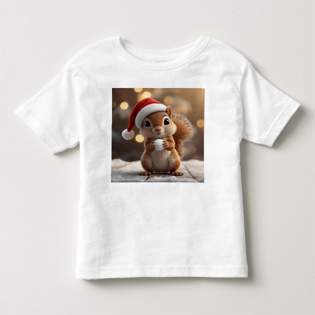 Cute Christmas Squirrel Toddler Jersey Tee (Framsida)