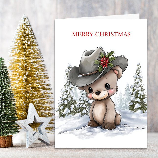 Cute Christmas Teddy Bear Helgkort (Skapare uppladdad)