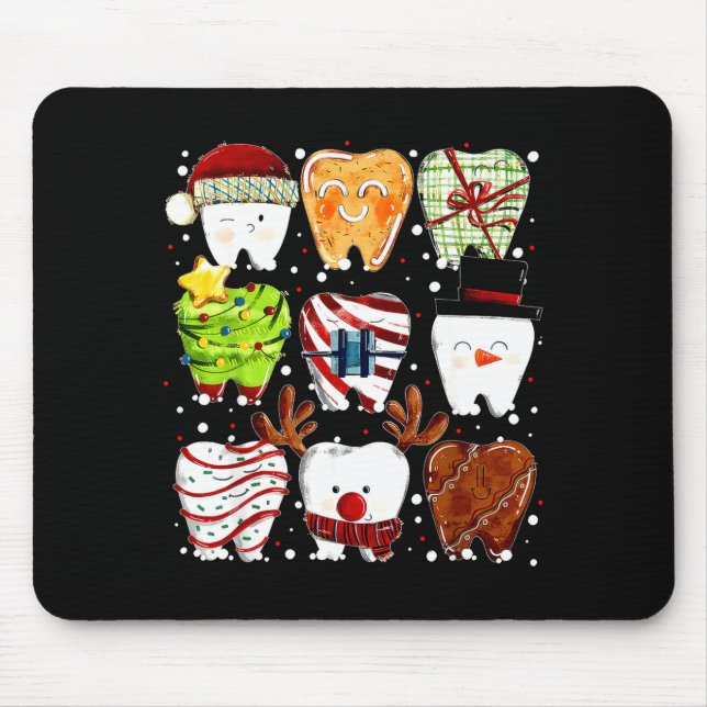 Cute Christmas Teeth Funny Christmas Dentist Denta Musmatta (Framsidan)