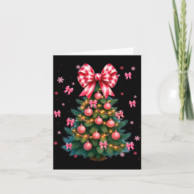 Cute Christmas Tree Coquette Nk Tree Light Xmas Wo Kort (Framsida)
