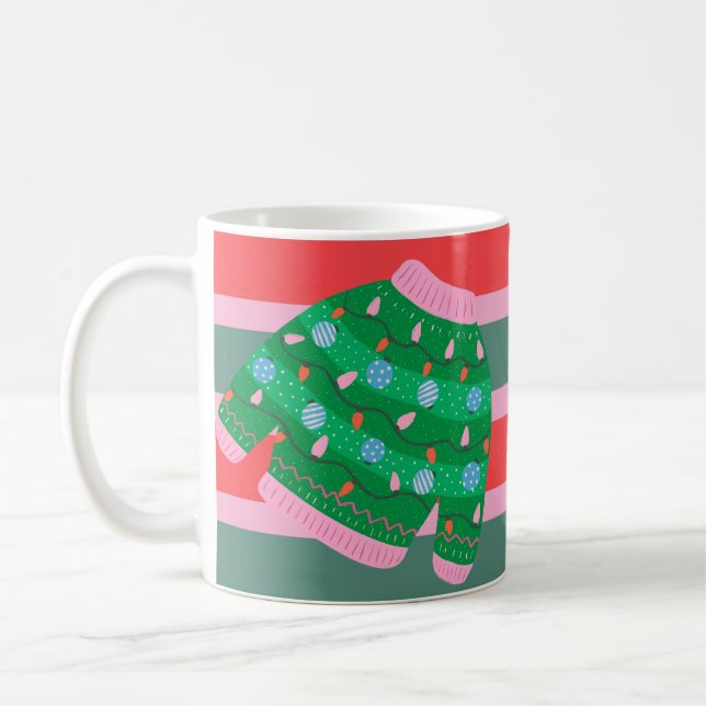 Cute Christmas Ugly Sweater Mug Kaffemugg (Vänster)