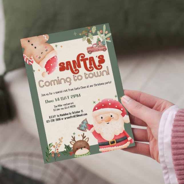 Cute christmas-ungar julfest inbjudan till jultomt (Skapare uppladdad)