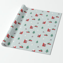 Cute Christmas Village Pattern Presentpapper