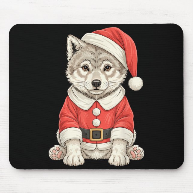 Cute Christmas Wolf Santa  Musmatta (Framsidan)