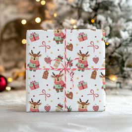 Cute Christmas Wrapping Paper With A Baby Deer Presentpapper
