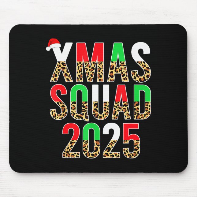 Cute Christmas Xmas Squad 2025 Leopard Print Famil Musmatta (Framsidan)