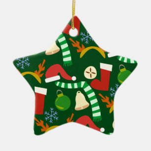 Cute Christmastime Helgdag Gear Julgransprydnad Keramik
