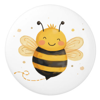 Cute Chubby Bumblebee "Bee Happy"  Knopp