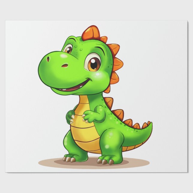 Cute Chubby Cartoon Dinosaur  Presentpapper (Platt)