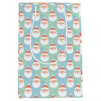 Cute Chubby Santa Heads Pastel Seamless