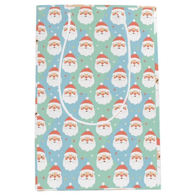 Cute Chubby Santa Heads Pastel Seamless (Framsidan)