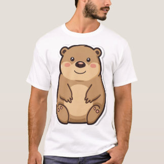 Cute Chubby Wombat Sticker Style T Shirt