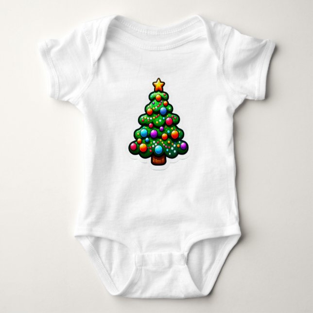 Cute Chunky Julgran roligt T Shirt (Framsida)