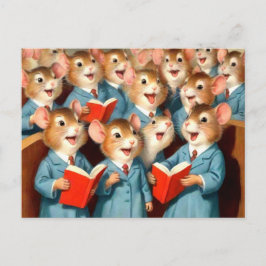 Cute Church Choir Mice-vykort Vykort