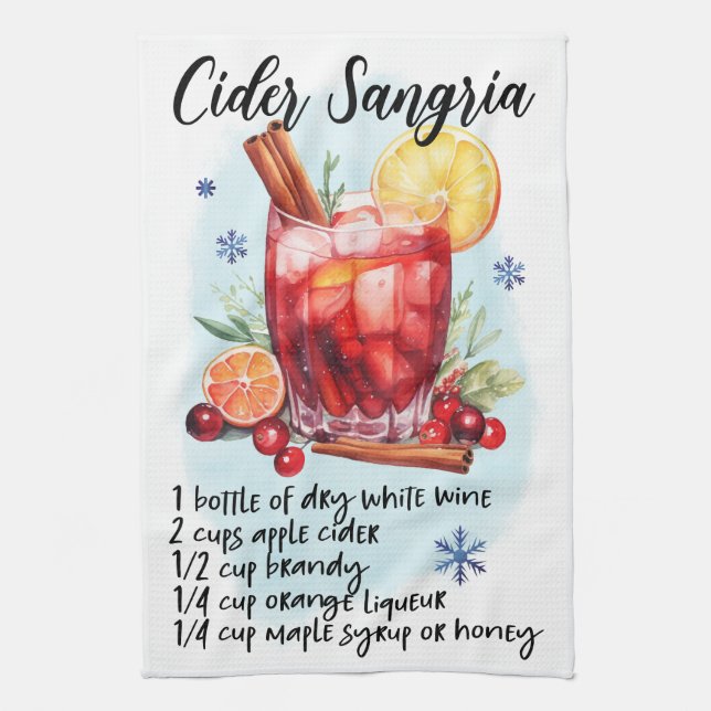 Cute Cider Sangria jul Drink Recipe Kökshandduk (Vertikal)