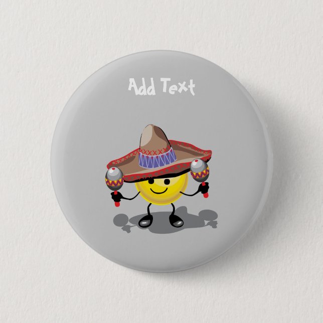 Cute Cinco De Mayo tecknad personlig Knapp (Framsida)