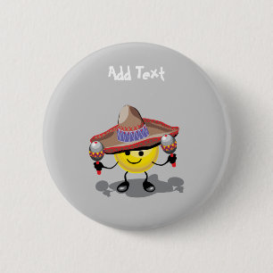 Cute Cinco De Mayo tecknad personlig Knapp