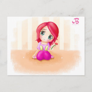 Cute Cindy Anime Manga Chibi Colorful Vykort