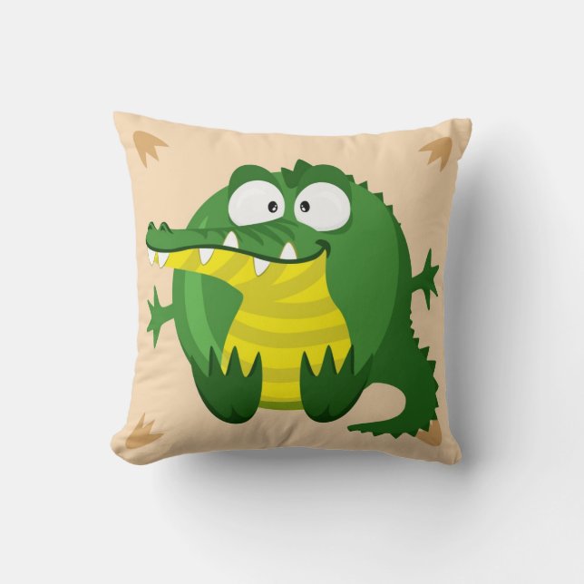 Cute Circle krokodil Kudde (Framsida)