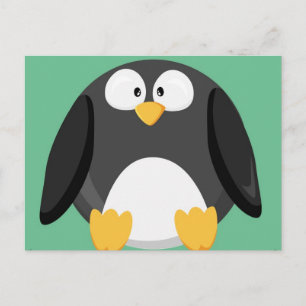 Cute Circle penguin Vykort
