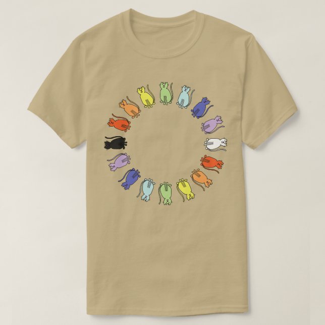 Cute Circle Rainbow Cat Graphic T Shirt (Design framsida)