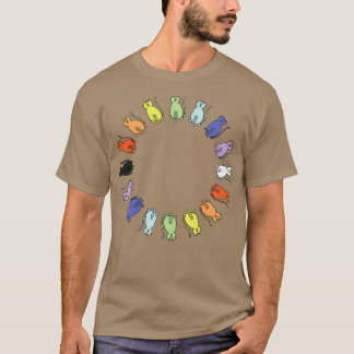 Cute Circle Rainbow Cat Graphic T Shirt
