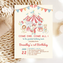 Cute Circus Animals Carnival Birthday Investigatio