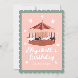 Cute Circus Carnival Festival Birthday Inbjudningar