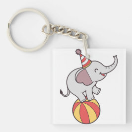 Cute Circus Elephant på Boll - Födelsedagsfest Ill
