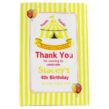 Cute Circus-Födelsedagsfestens Tack