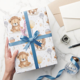 Cute Circus Lejon-ballonger Mönster-babyskor Presentpapper