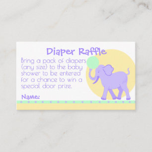 Cute Circus Neutralt Baby Shower Diaper Raffle Tilläggskort