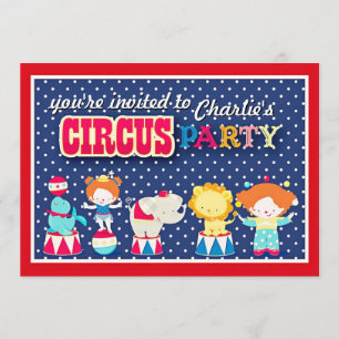 Cute Circus Party-inbjudan Inbjudningar