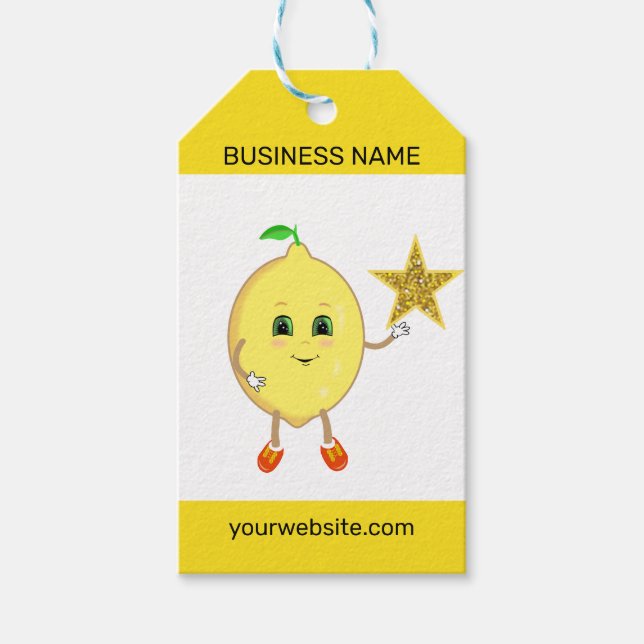 Cute citron med Business logotyp star Presentetikett (Framsidan)