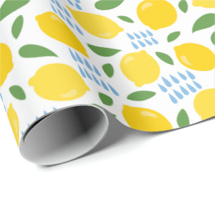 Cute citron och grönt löv mönster presentpapper