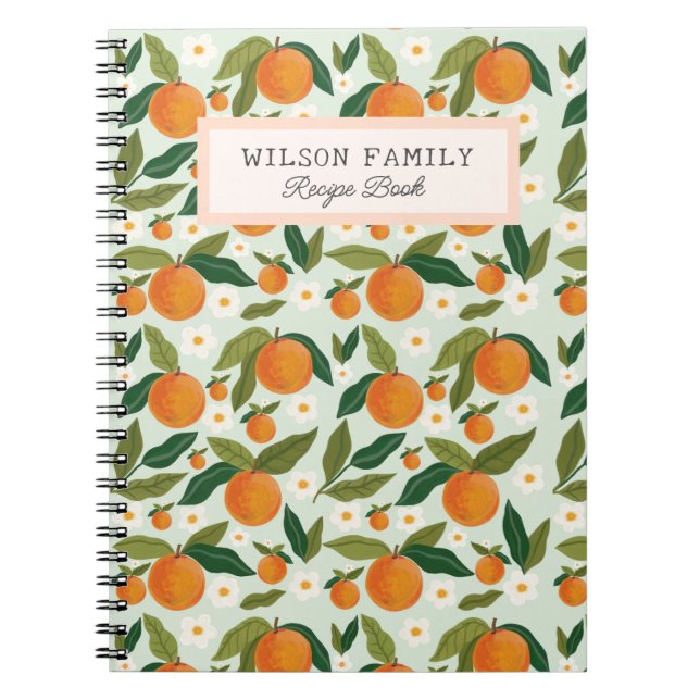 Cute Citrus Cute Personlig Family Recipe Bok Anteckningsbok (Framsidan)