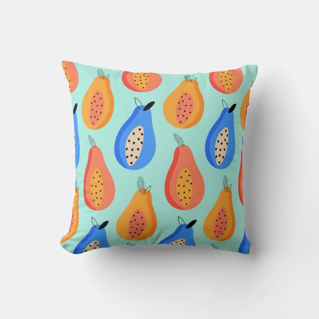 Cute Citrus Fruits Sommar Vintage Kudde (Framsida)