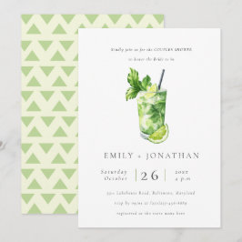 Cute Citrus Mint Cocktail Par Shower Inbjudan