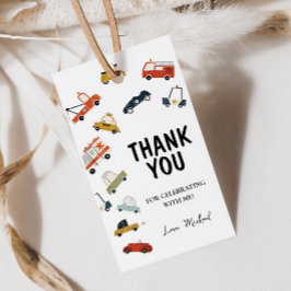 Cute City Cars Birthday Gift Märkre Presentetikett