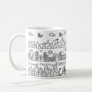 Cute City Doodle Kaffemugg