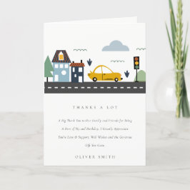 Cute City Urban Fordon Cars Road vid någon ålder Tack Kort