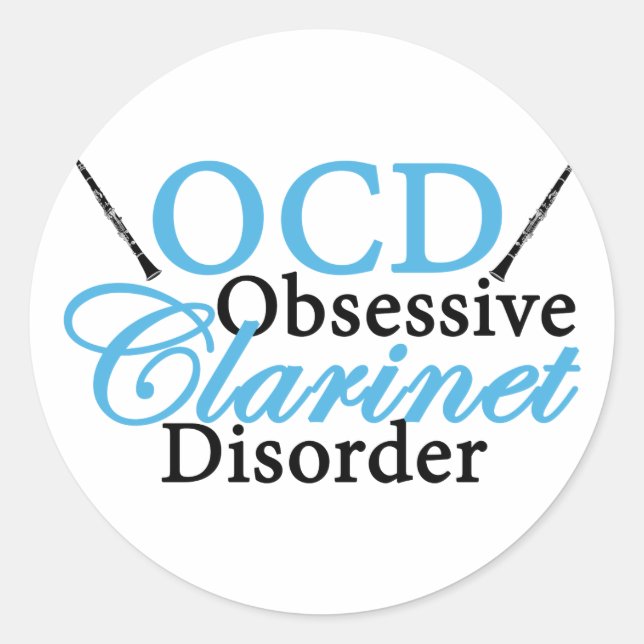 Cute Clarinet Runt Klistermärke (Framsida)