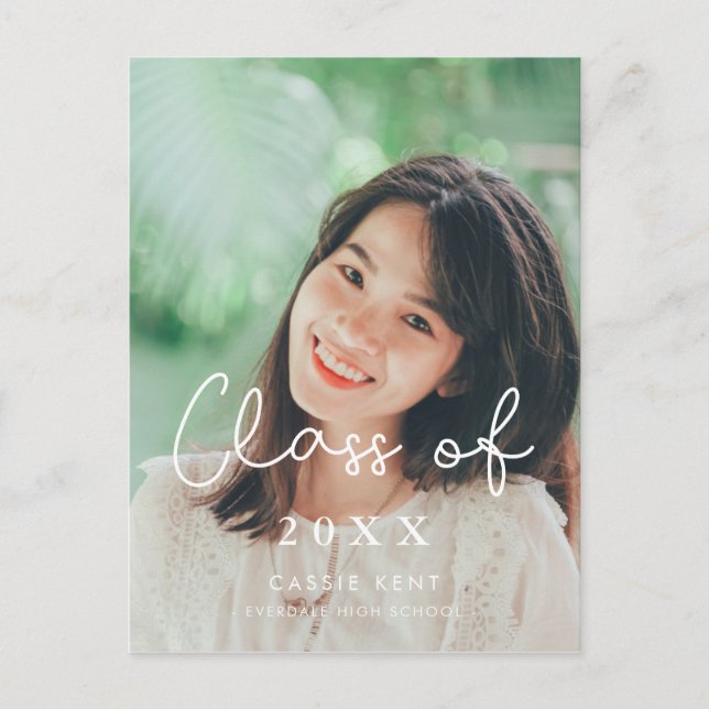 Cute Class of 2025 studenten-foto Vykort (Framsida)