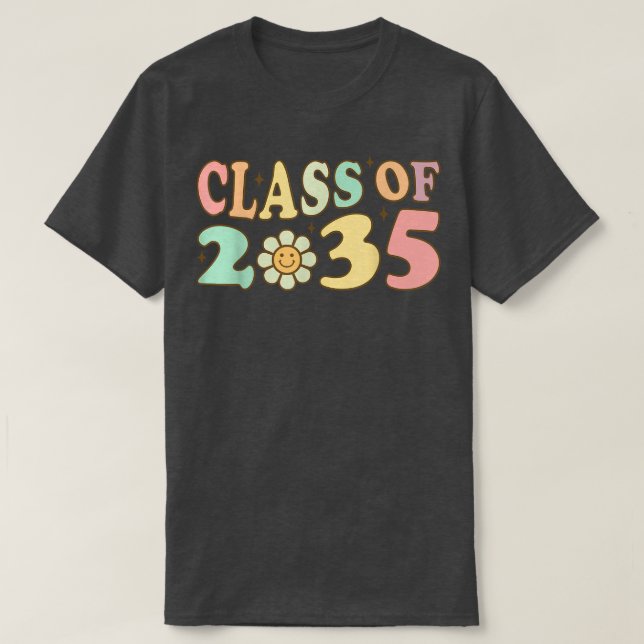Cute Class of 2035 Kindergarten Prek Grow with Me T Shirt (Design framsida)